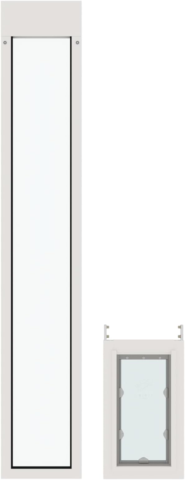 Liberty Pet Door for Sliding Glass Door | Aluminum Frame with Closing Cover | for Home & Rentals | Clear Glass | White, Medium Flap, 93.5" - 95" Slider Height