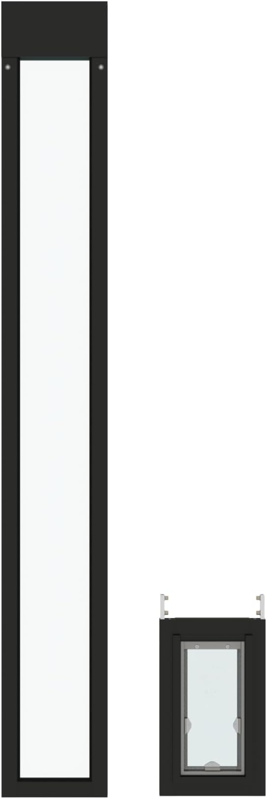 Liberty Pet Door for Sliding Glass Door | Aluminum Frame with Closing Cover | for Home & Rentals | Clear Glass | Black, Small Flap, 95" - 96.5" Slider Height