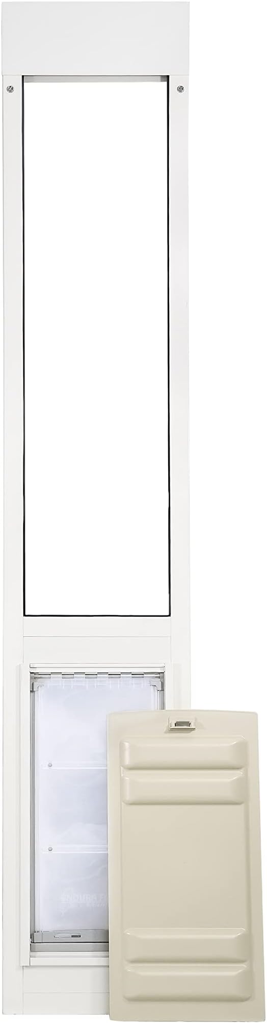 Endura Flap Thermo Panel Dual-Pane Pet Door for Extreme Weather | Premium Insulated Pet Door Solution | Heavy-Duty, Secure, Weather-Resistant | White, Large Flap, 74.75"-77.75" Slider Height