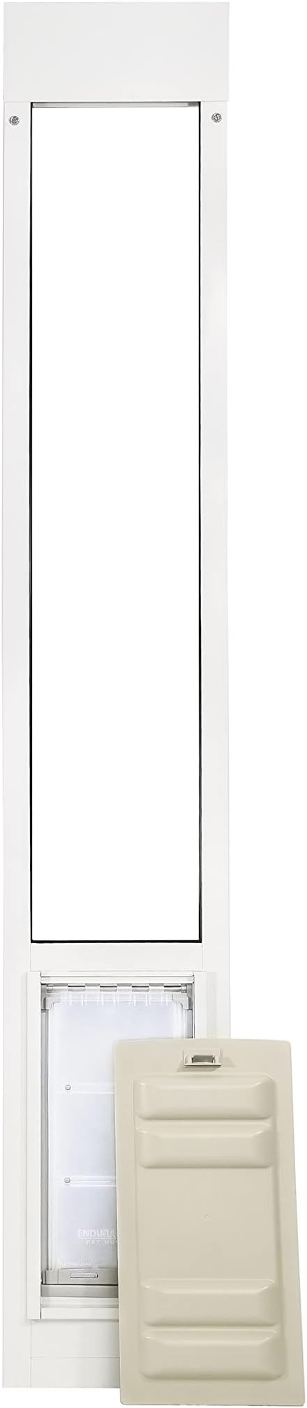 Endura Flap Thermo Panel Dual-Pane Pet Door for Extreme Weather | Premium Insulated Pet Door Solution | Heavy-Duty, Secure, Weather-Resistant | White, Medium Flap, 74.75"-77.75" Slider Height