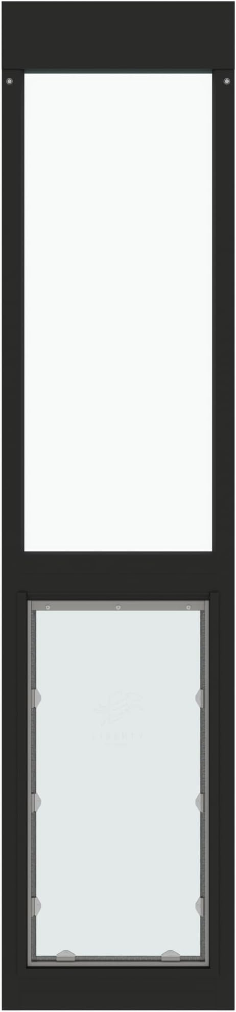 Liberty Pet Door for Sliding Glass Door | Aluminum Frame with Closing Cover | for Home & Rentals | Clear Glass | Black, XXL Flap, 74" - 75.5" Slider Height