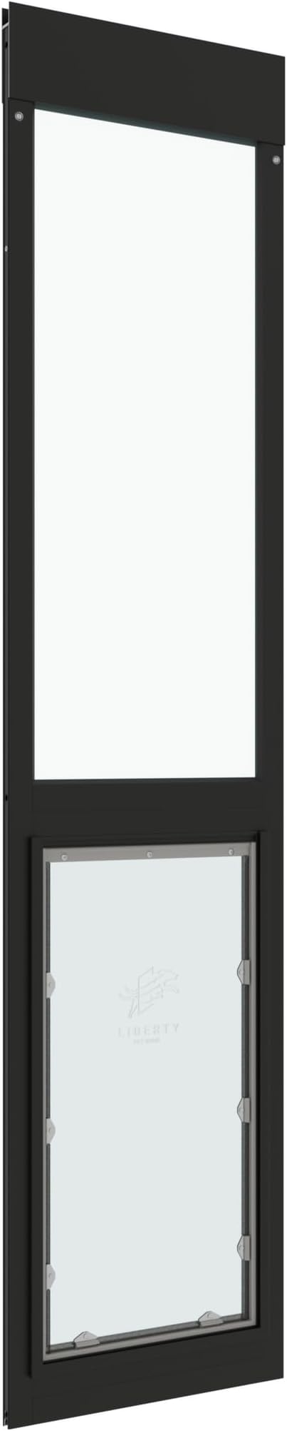Liberty Pet Door for Sliding Glass Door | Aluminum Frame with Closing Cover | for Home & Rentals | Clear Glass | Black, XXL Flap, 80" - 81.5" Slider Height