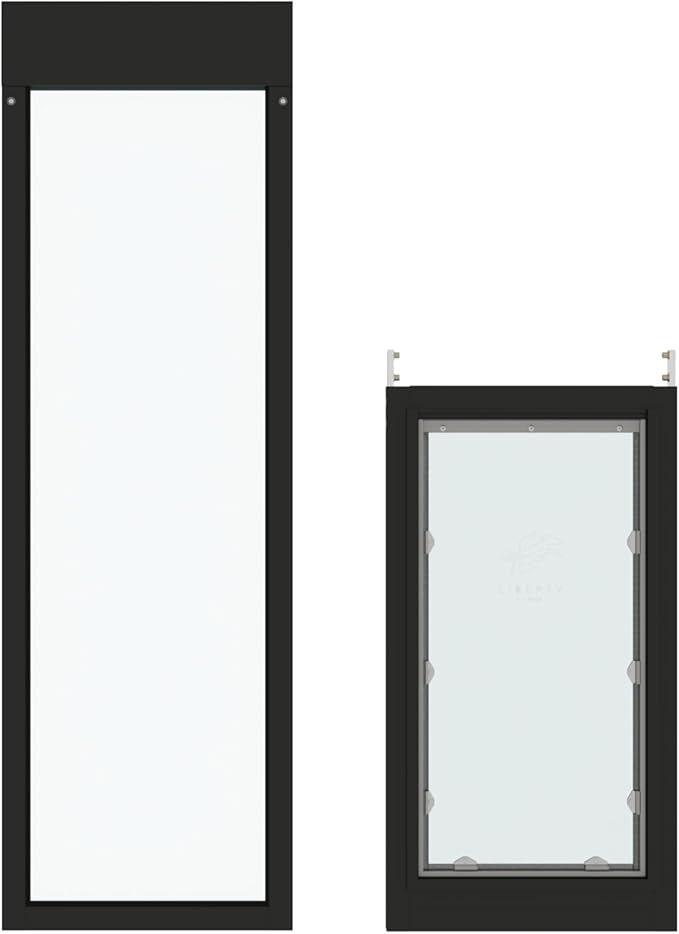 Liberty Pet Door for Sliding Glass Door | Aluminum Frame with Closing Cover | for Home & Rentals | Clear Glass | Black, XXL Flap, 92" - 93.5" Slider Height