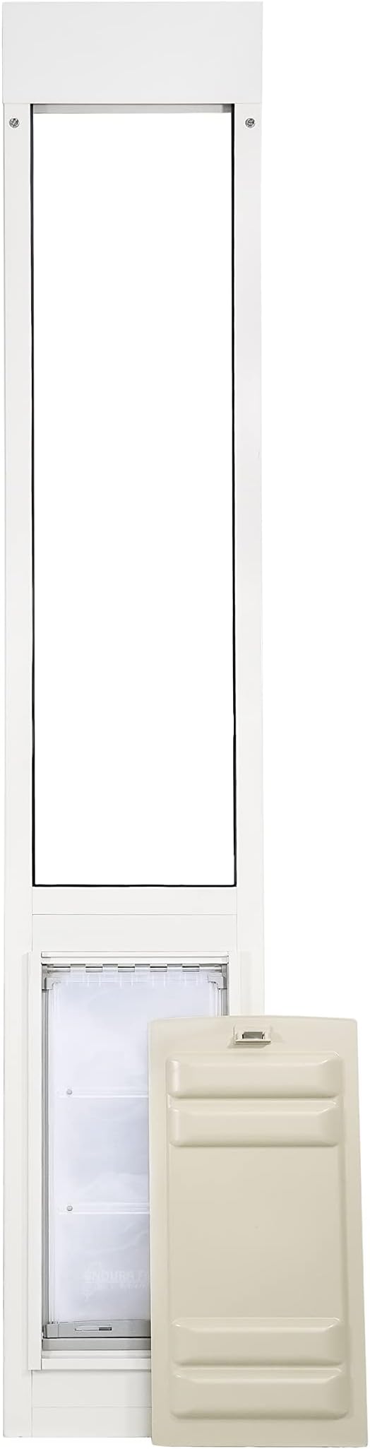 Endura Flap Thermo Panel Dual-Pane Pet Door for Extreme Weather | Premium Insulated Pet Door Solution | Heavy-Duty, Secure, Weather-Resistant | White, Large Flap, 77.25"-80.25" Slider Height