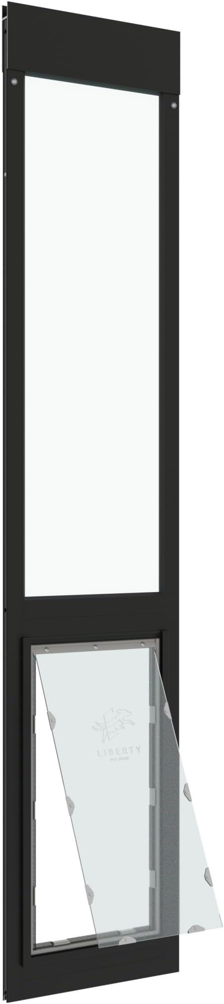 Liberty Pet Door for Sliding Glass Door | Aluminum Frame with Closing Cover for Home & Rentals | Clear Glass | Black, XL Flap, 78.5" - 80" Slider Height