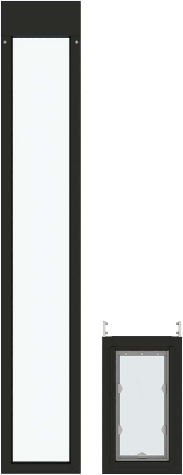 Liberty Pet Door for Sliding Glass Door | Aluminum Frame with Closing Cover | for Home & Rentals | Clear Glass | Black, Medium Flap, 95" - 96.5" Slider Height