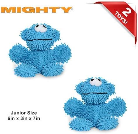MIGHTY- Microfiber Ball Monster - Made with Squeaker Balls and Minimal Stuffing. Strong & Tough. Interactive Play Dog Toy. Machine Washable & Floats (Junior 2 Pack)