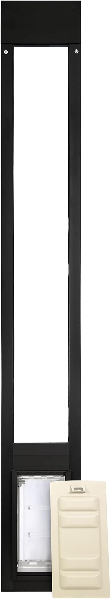 Endura Flap Thermo Panel Dual-Pane Pet Door for Extreme Weather | Premium Insulated Pet Door Solution | Heavy-Duty, Secure, Weather-Resistant | Black, Small Flap, 77.25"-80.25" Slider Height