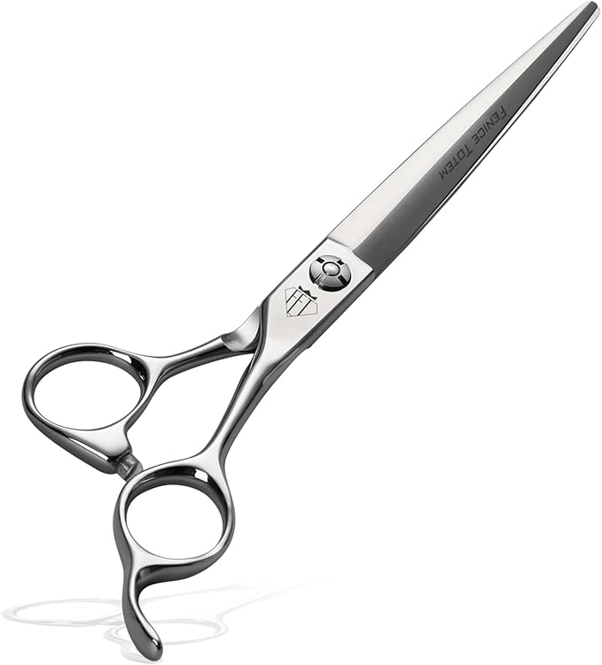 Dog Grooming Scissors: Professional Grooming Scissors for Pet High Precision CNC-Cut Blades, Silver (Straight, 7")