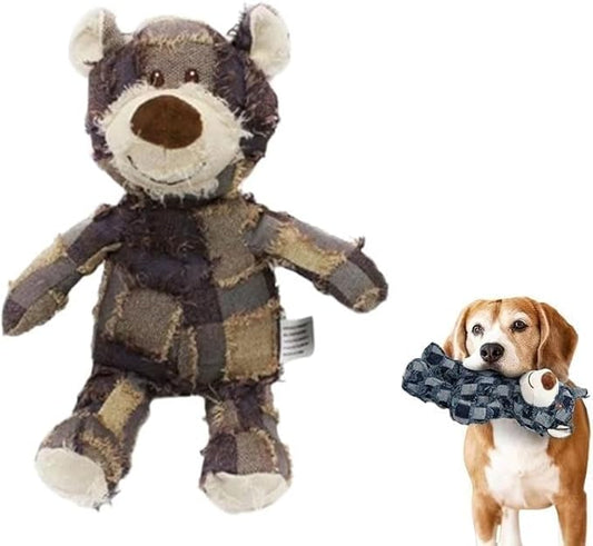 Dog Toys for Aggressive Chewers,Indestructible Robust Bear Toy, Durable Squeaky Toys for Heavy Chewers, Interactive Dog Toy Unbreakable Stuffed Plush for Small, Medium Sized Dogs (Purple, Large)