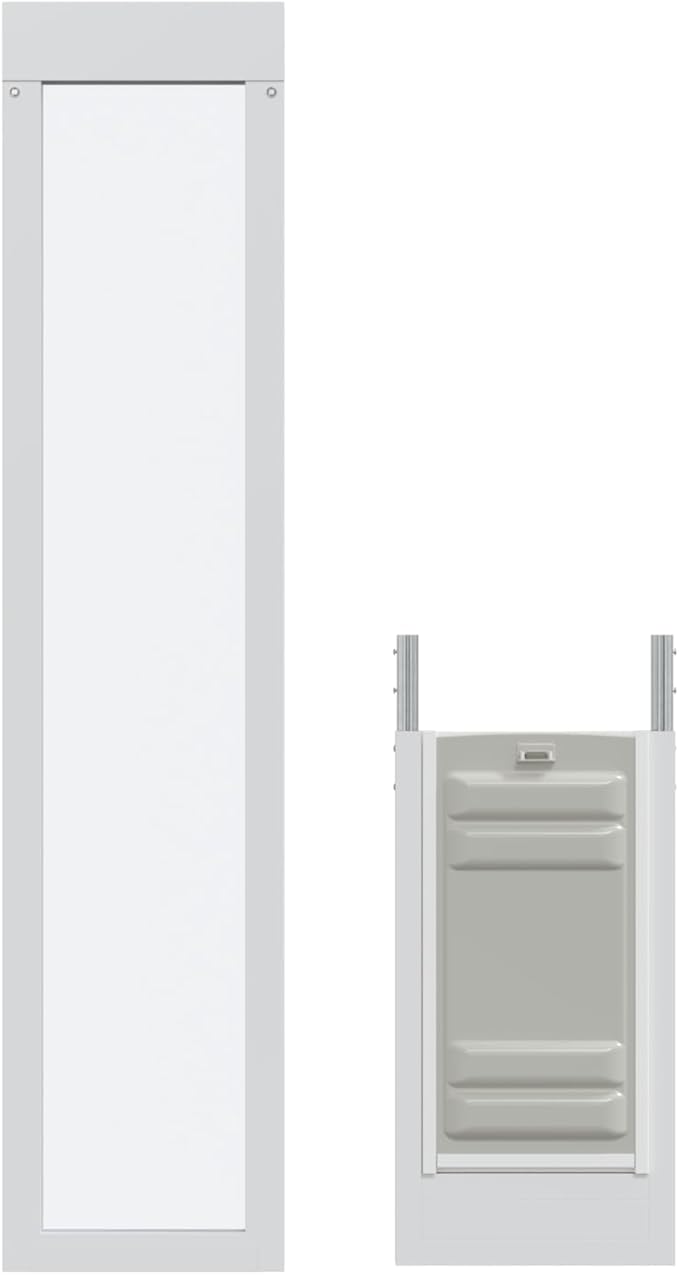 Liberty Pet Door for Sliding Glass Door | Vinyl Frame with Closing Cover | for Home & Rentals | Clear Glass | White, Large Flap, 92" - 93.5" Slider Height