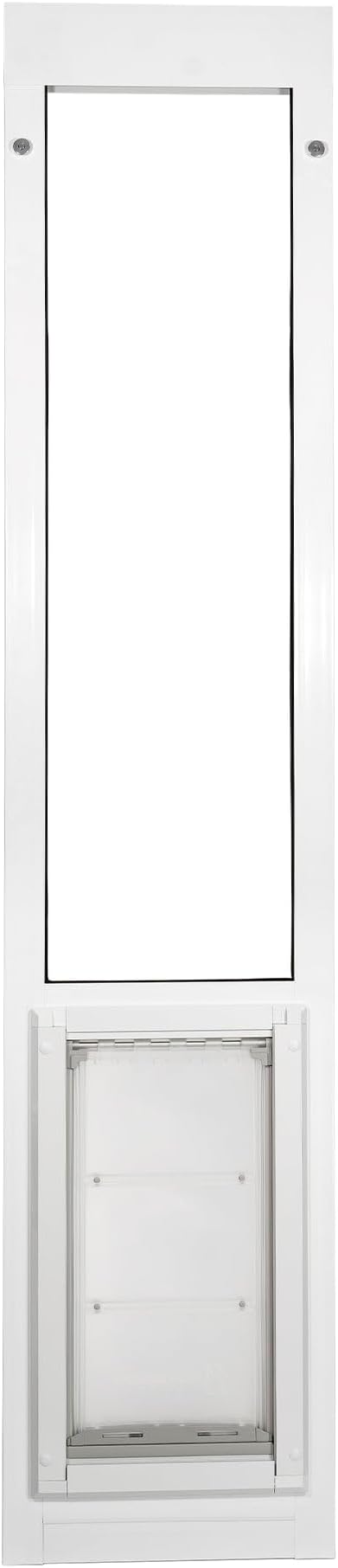 Endura Flap Pet Door for Vinyl Sliding Glass Doors | Dual-Flap Extreme Weather Design | Insulated, Energy-Efficient Dog Door with Locking Security | White, Small Flap, 93.25"-96.25" Slider Height