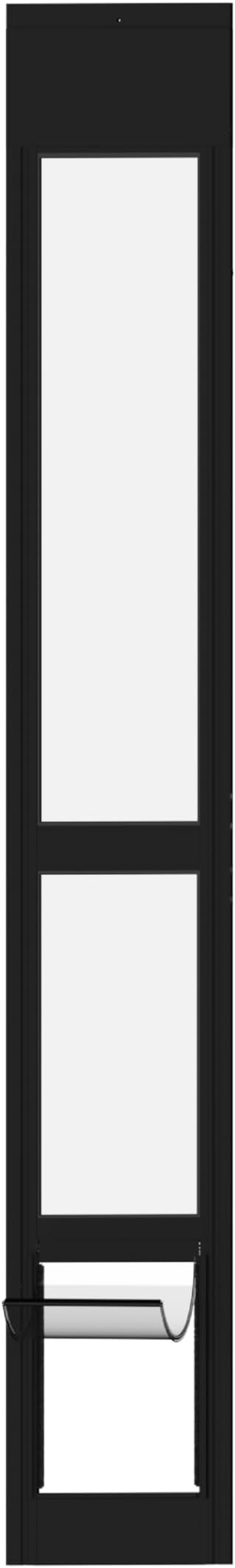 Hakuna Pets Black Glass Patio Pet Door for Sliding Doors, Medium | Adjustable Height 77.2” – 83.5”, Damage-Free or Permanent Install, Locking Panel Included