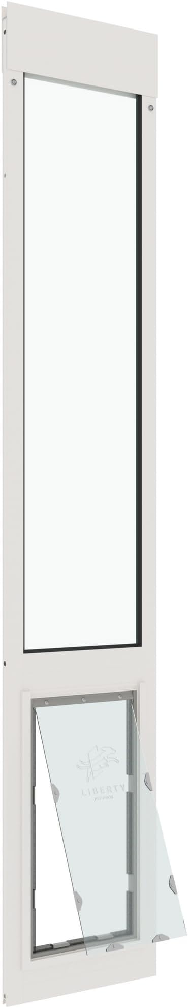 Liberty Pet Door for Sliding Glass Door | Aluminum Frame with Closing Cover | for Home & Rentals | Clear Glass | White, Large Flap, 90.5" - 92" Slider Height