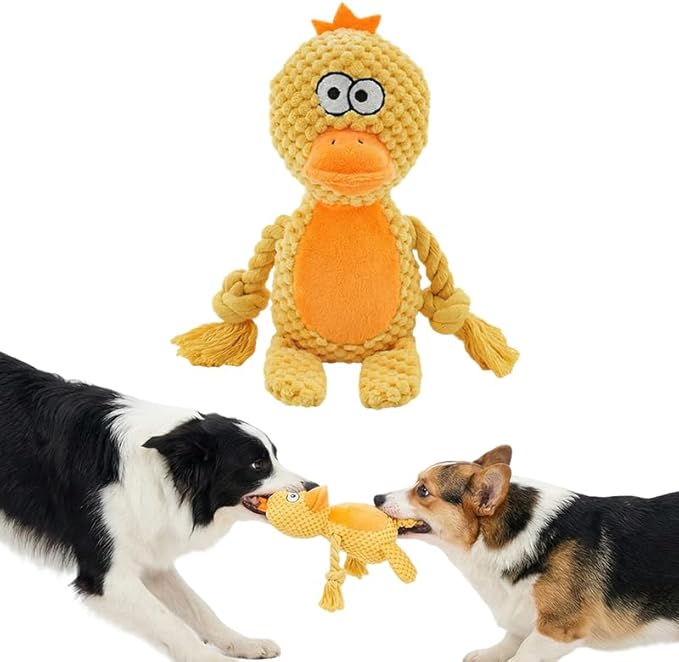 Plush Dog Chew Toys,2026 New Squeaky Dog Toy for Aggressive Chewers, Indestructible Dog Toy for Small Medium Large Dogs to Keep Them Busy Puppy Teething Toy (Duck)