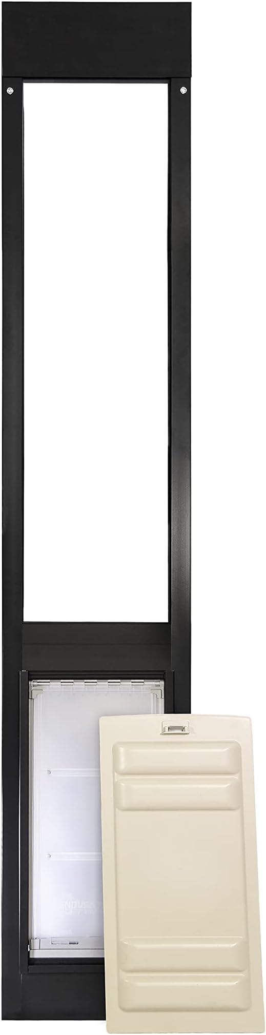 Endura Flap Thermo Panel Dual-Pane Pet Door for Extreme Weather | Premium Insulated Pet Door Solution | Heavy-Duty, Secure, Weather-Resistant | Black, Large Flap, 74.75"-77.75" Slider Height
