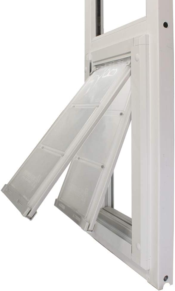 Endura Flap Pet Door for Vinyl Sliding Glass Doors | Dual-Flap Extreme Weather Design | Insulated, Energy-Efficient Dog Door with Locking Security | White, Small Flap, 77.25"-80.25" Slider Height