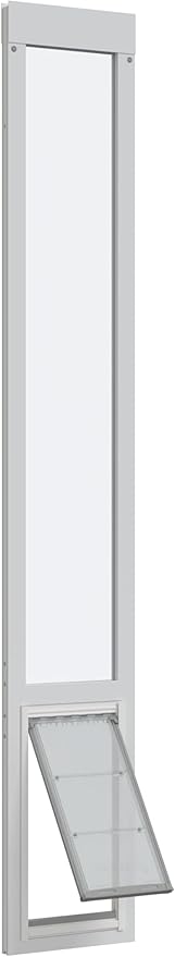 Endura Flap Pet Door for Vinyl Sliding Glass Doors | Weatherproof & Insulated Dog Door for Vinyl Sliders | Durable with Secure Locking Cover | White, Medium Flap, 93.25"-96.25" Slider Height