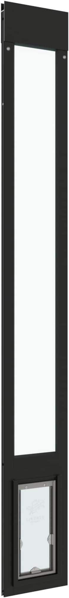 Liberty Pet Door for Sliding Glass Door | Aluminum Frame with Closing Cover | for Home & Rentals | Clear Glass | Black, Small Flap, 80" - 81.5" Slider Height