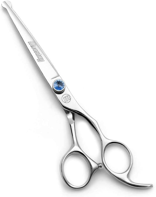 Moontay Professional Dog Grooming Straight, Curved, Thinning/Blending/Chunking Scissors Kit, JP-440C Stainless Steel Pet Cat Hair Cutting/Trimming Shears, Silver
