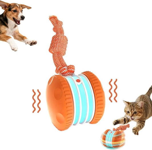 Interactive Dog Toys, 2026 Upgrade Self Moving Ball with Smart 360° Random Rotation, Chew Resistant Automatic Toy for Boredom, for Indoor Play on Tile Wood Floor Carpet (Orange 1PCS)