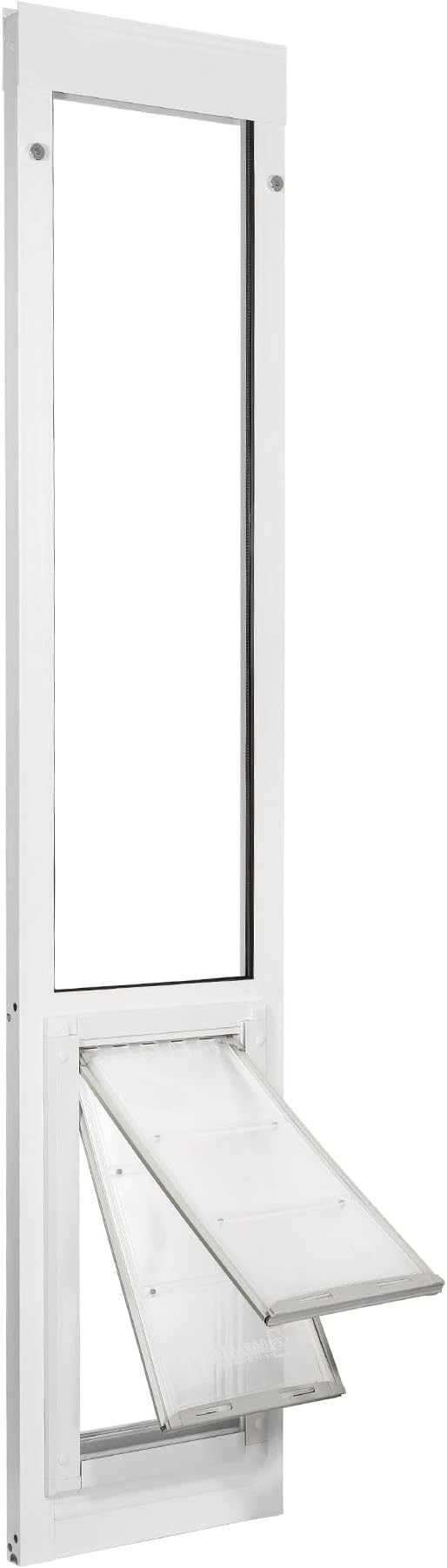 Endura Flap Pet Door for Vinyl Sliding Glass Doors | Dual-Flap Extreme Weather Design | Insulated, Energy-Efficient Dog Door with Locking Security | White, Large Flap, 93.25"-96.25" Slider Height