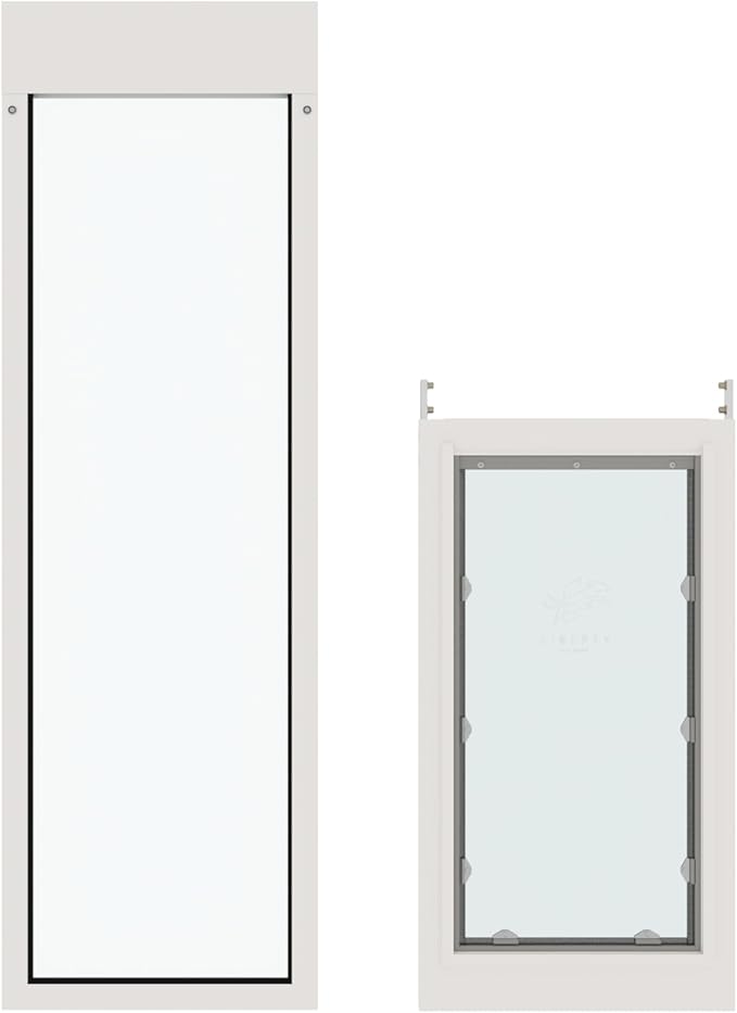 Liberty Pet Door for Sliding Glass Door | Aluminum Frame with Closing Cover | for Home & Rentals | Clear Glass | White, XXL Flap, 78.5" - 80" Slider Height