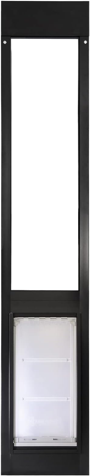 Endura Flap Thermo Panel Dual-Pane Pet Door for Extreme Weather | Premium Insulated Pet Door Solution | Heavy-Duty, Secure, Weather-Resistant | Black, Large Flap, 74.75"-77.75" Slider Height