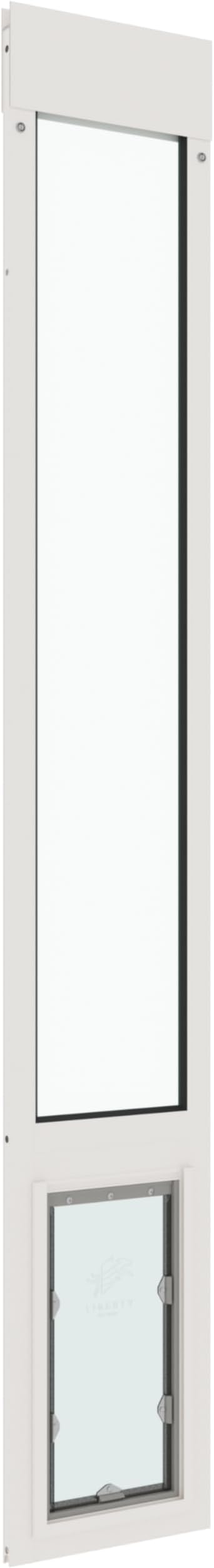 Liberty Pet Door for Sliding Glass Door | Aluminum Frame with Closing Cover | for Home & Rentals | Clear Glass | White, Medium Flap, 75.5" - 77" Slider Height