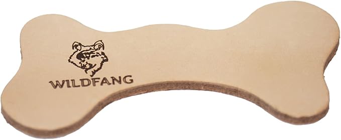 Wildfang® Leather Dog Toy, Large - Leather Bone for Teething Dog, Dental Toys for Puppies, Training for Chewing Muscles, Puppy Chew Bones for Light or Medium Chewers (for Dogs Over 33 lbs), Pack of 1