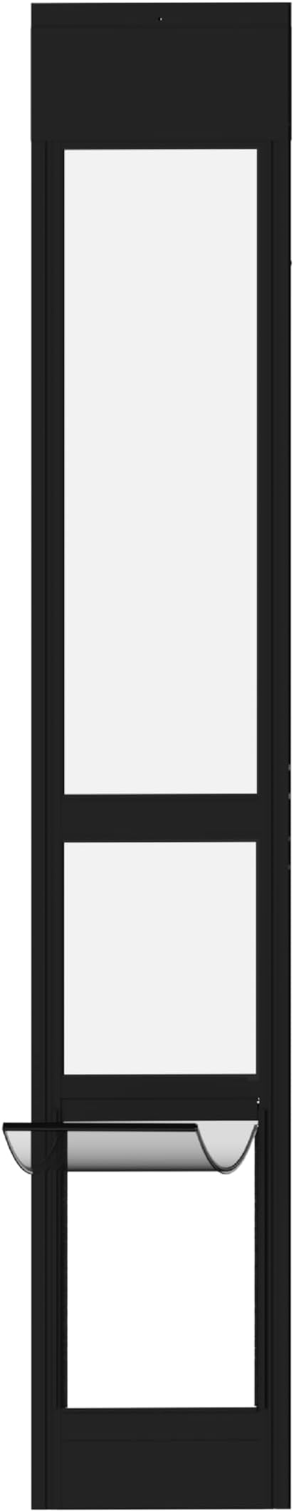 Hakuna Pets Black Glass Patio Pet Door for Sliding Doors, Large | Adjustable Height 77.2” – 83.5”, Damage-Free or Permanent Install, Locking Panel Included