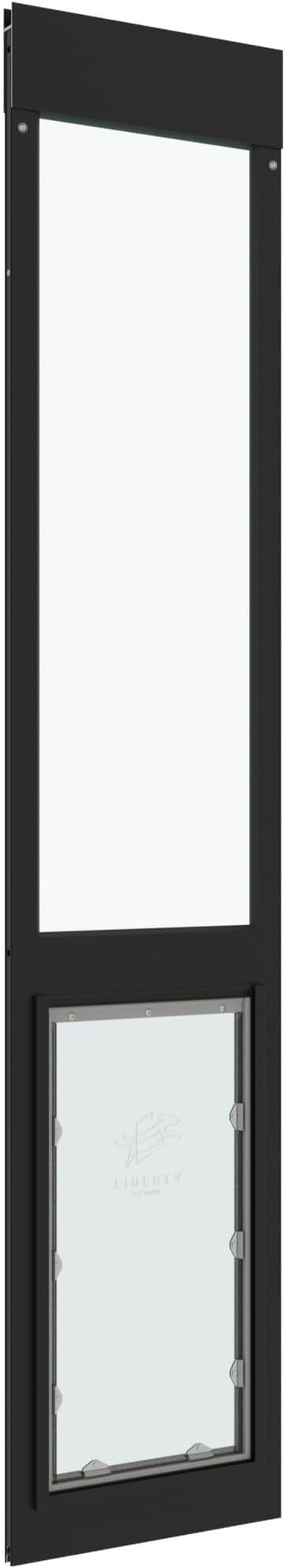 Liberty Pet Door for Sliding Glass Door | Aluminum Frame with Closing Cover for Home & Rentals | Clear Glass | Black, XL Flap, 77" - 78.5" Slider Height