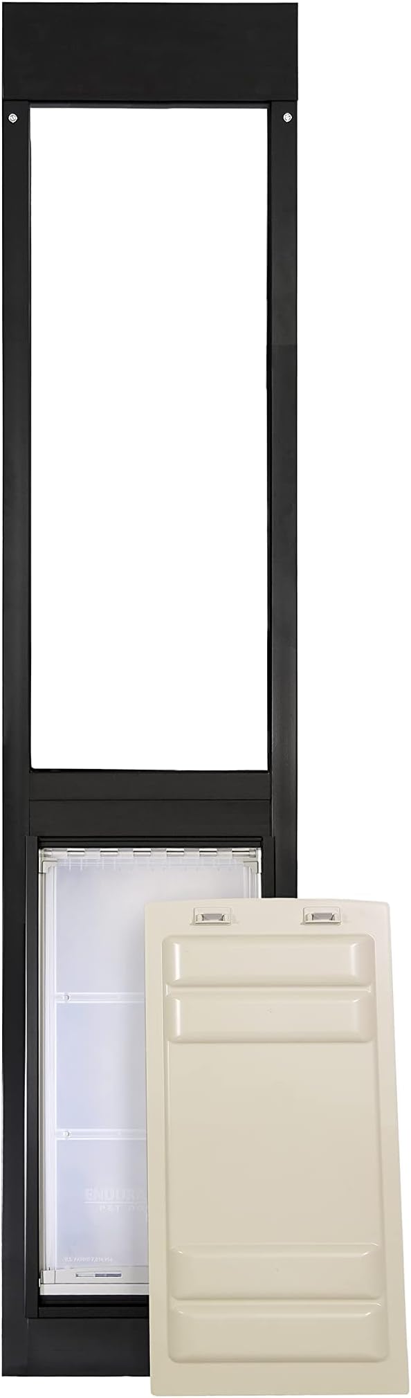 Endura Flap Thermo Panel Dual-Pane Pet Door for Extreme Weather | Premium Insulated Pet Door Solution | Heavy-Duty, Secure, Weather-Resistant | Black, XL Flap, 74.75"-77.75" Slider Height