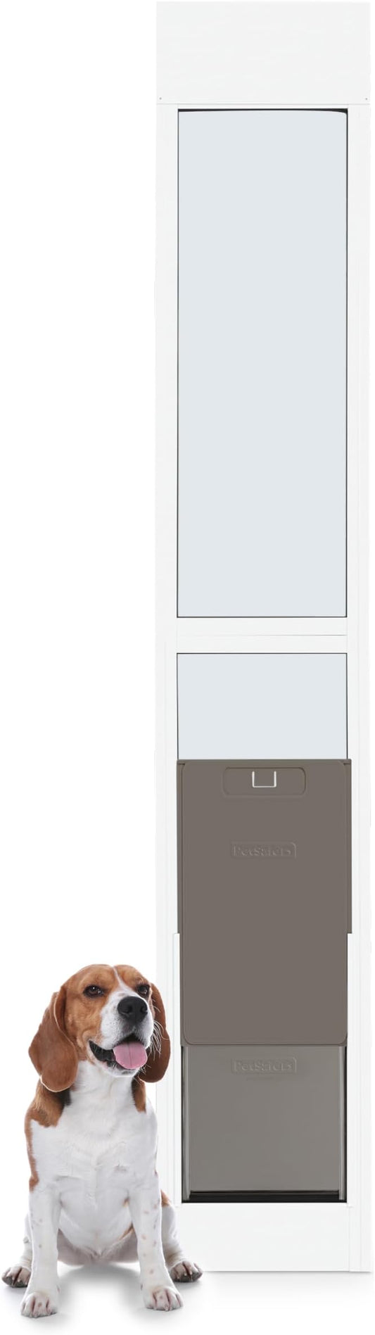 PetSafe 2-Piece Sliding Glass Pet Door - No-Cut DIY Install Doggy Door for Renters - Aluminum Frame - Adjustable Height 75 7/8" to 81" - Ideal for Large Dogs Up to 100 lbs
