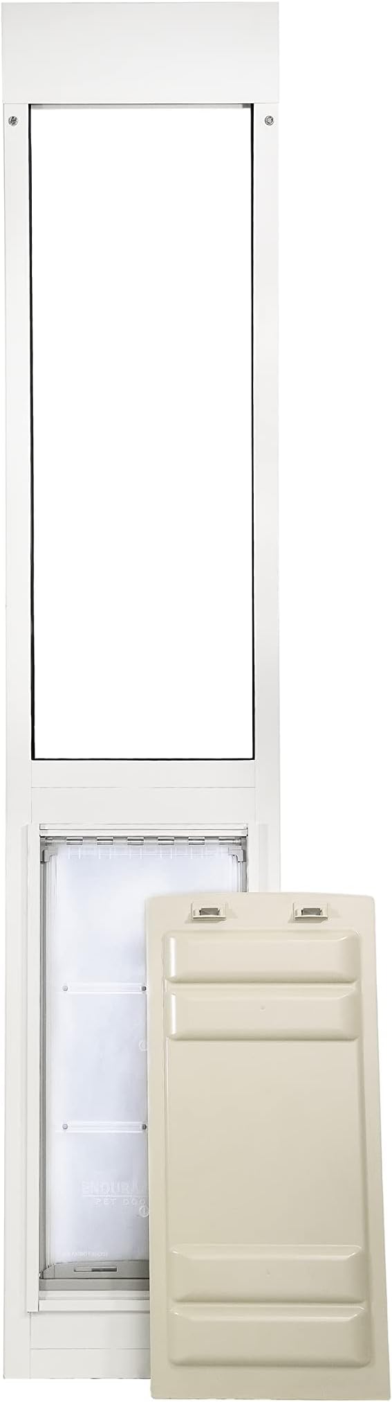 Endura Flap Thermo Panel Dual-Pane Pet Door for Extreme Weather | Premium Insulated Pet Door Solution | Heavy-Duty, Secure, Weather-Resistant | White, XL Flap, 74.75"-77.75" Slider Height