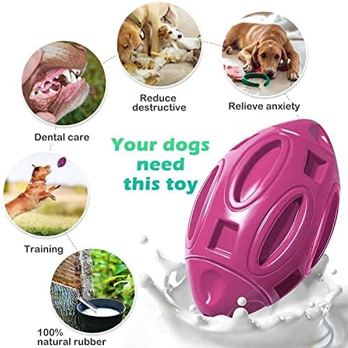 Pawzone 2 Pack Squeaky Dog Toys for Aggressive Chewers Large Medium Small Puppy Interactive Dog Chew Toy Durable Rubber Indestructible Tough Ball