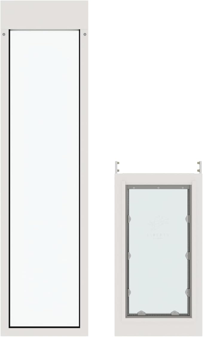 Liberty Pet Door for Sliding Glass Door | Aluminum Frame with Closing Cover for Home & Rentals | Clear Glass | White, XL Flap, 93.5" - 95" Slider Height