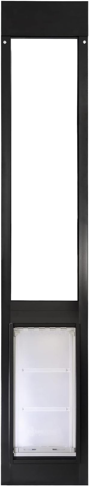Endura Flap Thermo Panel Dual-Pane Pet Door for Extreme Weather | Premium Insulated Pet Door Solution | Heavy-Duty, Secure, Weather-Resistant | Black, Large Flap, 77.25"-80.25" Slider Height