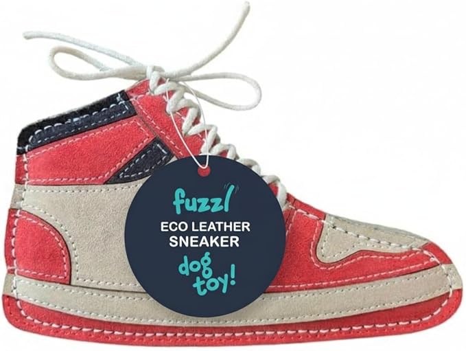 Eco Leather Sneaker Toy Natural and Tough Dog Toys - Long Lasting Chew Toys for Aggressive Chewers - Strong Dog Toy for Dogs and Puppy