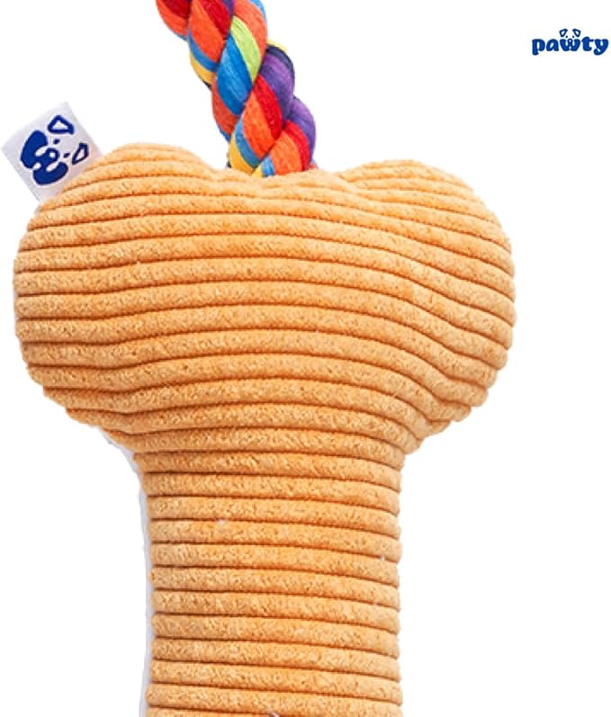Love Bone Interactive Dog Toy - Interactive Tug Rope Pet Toy - Cute Unique Design Party Pride Love Gift - Small Medium Puppy - Durable Chew Resistant Plush with Squeaker for Teething