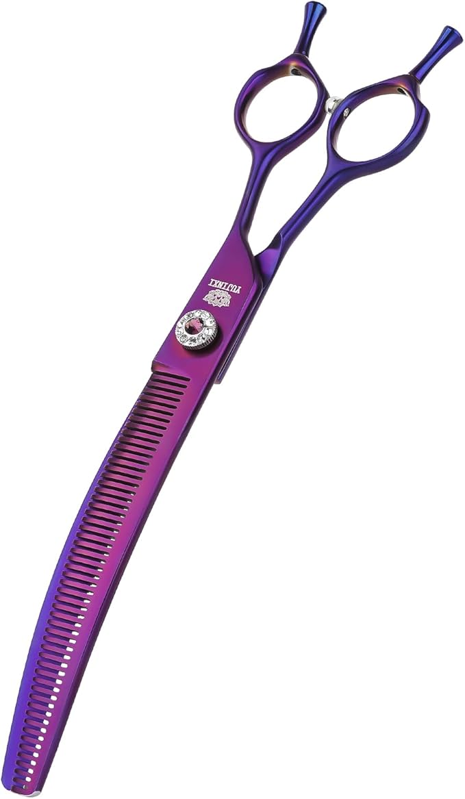 Curved Thinning Shears for Dog Grooming Scissors 8 inch Professional Pet Grooming Blender Scissors Curved Dog Grooming Shears for Medium and Large Dogs