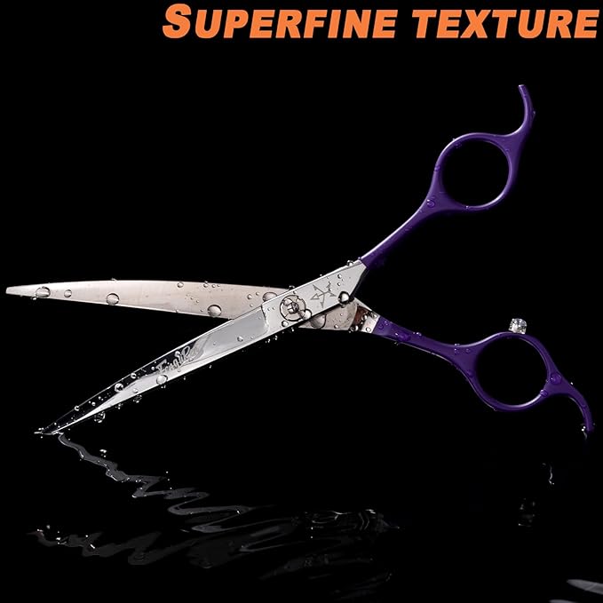 High-end Professional Dog Grooming Curved Scissors Pet Curved Shears 7 Inches Extremely Very Sharp Made Of Stainless Steel Alloy By Hand For Dog Cat Groomer