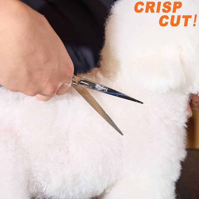 High-end Professional Dog Grooming Curved Scissors Pet Curved Shears 7 Inches Extremely Very Sharp Made Of Stainless Steel Alloy By Hand For Dog Cat Groomer