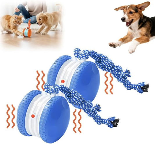 Interactive Dog Toys, 2026 Upgrade Self Moving Ball with Smart 360° Random Rotation, Chew Resistant Automatic Toy for Boredom, for Indoor Play on Tile Wood Floor Carpet (Blue 2PCS)