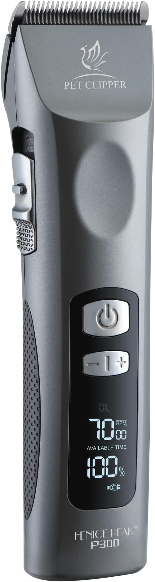 Professional Dog Grooming Clippers with 17H Runtime & Replaceable 440C Blade, 5-Speed Low Noise Electric Dog Shaver for Thick, Matted, Curly Hair, Cordless Clipper for Groomer & Home Use, Grey