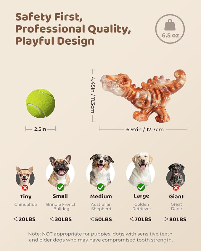 Dog Toys for Aggressive Chewers: 2 Pack Indestructible Dog Toy for Large Medium Dogs, Strong Dog Chew Toys to Keep Them Busy, Tough Dog Toys Dental Care Reduce Boredom Anxiety, Bacon Flavor