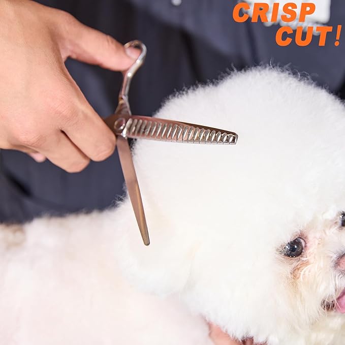 High-end Professional Dog Grooming Thinning Scissors Teeth Cutting Blending Shears Pet Texturizing Shears 7.5 Inch Extremely Very Sharp Stainless Steel Alloy For Cat Other Animals Groomer