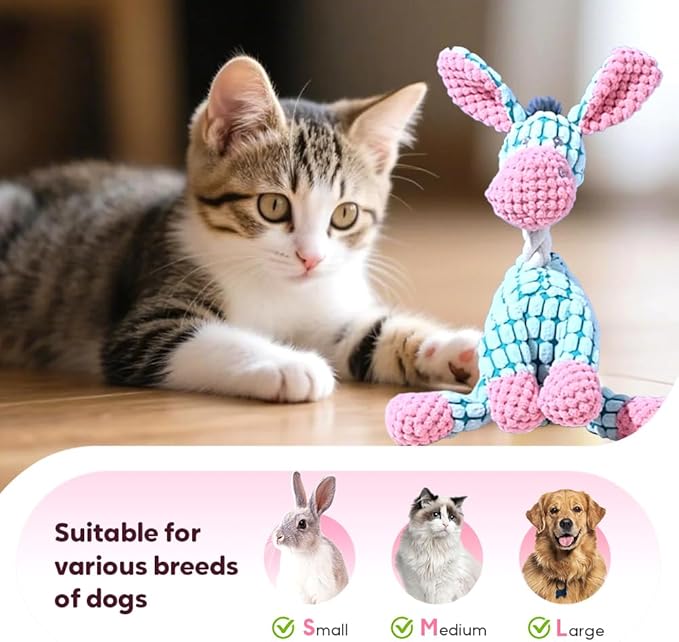 Indestructible Dog Toy, 2026 New Dog Plush Toys for Aggressive Chewers, Squeaky Chew Toy for Small, Medium and Large Dogs (Green)
