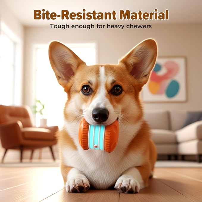 Interactive Dog Toys, 2026 Upgrade Self Moving Ball with Smart 360° Random Rotation, Chew Resistant Automatic Toy for Boredom, for Indoor Play on Tile Wood Floor Carpet (Orange 2PCS)
