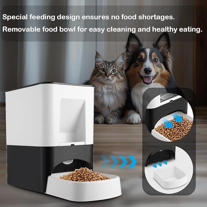 14L Large Automatic Dog Feeder for Large Breeds, Timed Pet Food Dispenser with Lock Lid, Voice Recording, Dual Power, Moisture-Proof Storage
